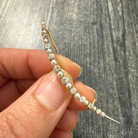 Victorian Diamond and Pearl Crescent Pin