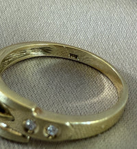 Sleek Diamond and 14K Gold Buckle Band