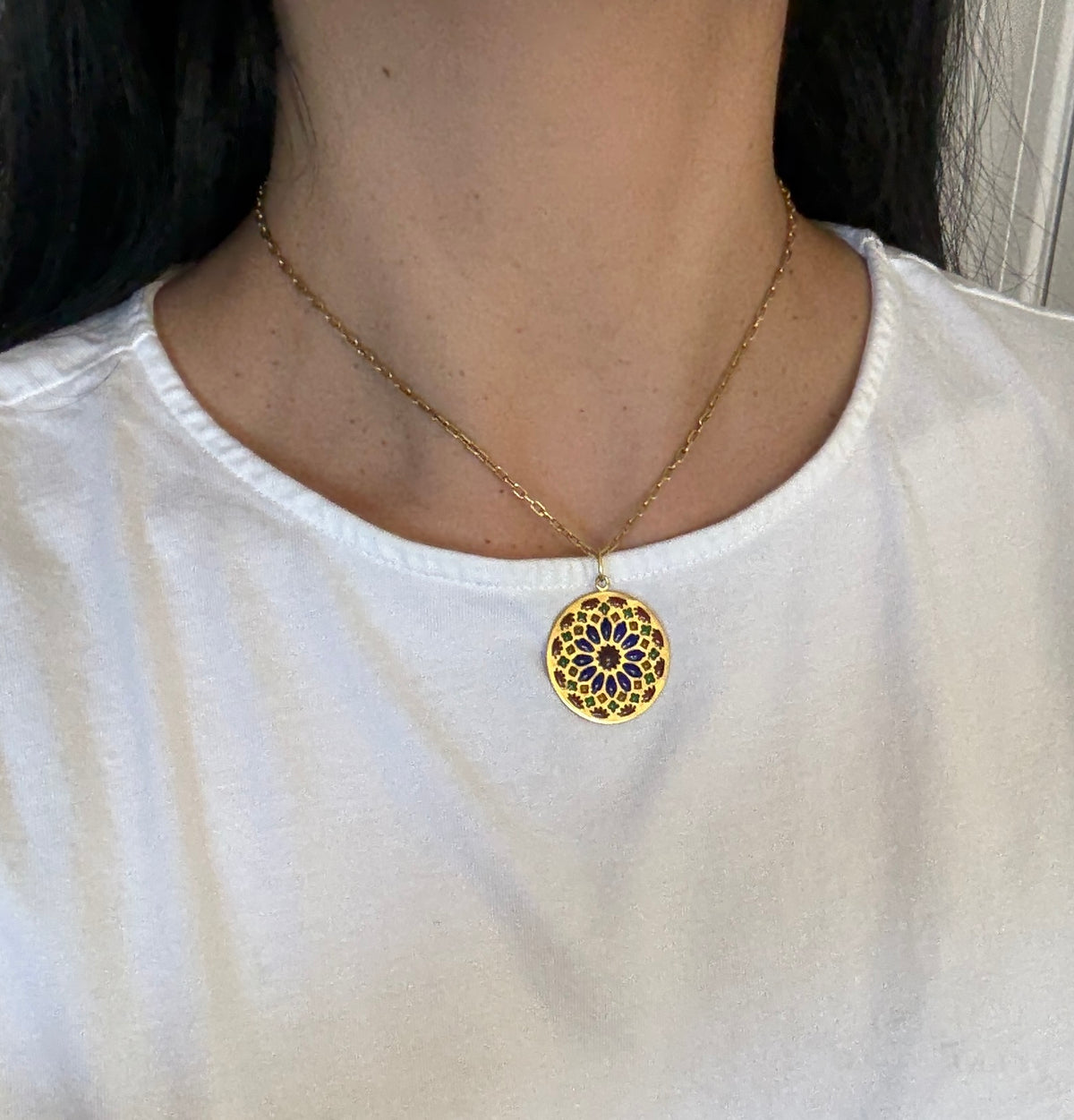 Vintage 18K Gold Paperclip Chain, 15.75" Long