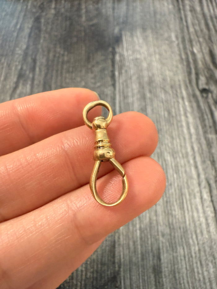 Large Antique 14K Gold Dog Clip