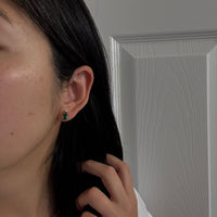 Man-Made Emerald and Diamond Pear Shaped Stud Earrings