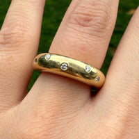 Vintage 18K Gold and Diamond Donut Band, Size 6
