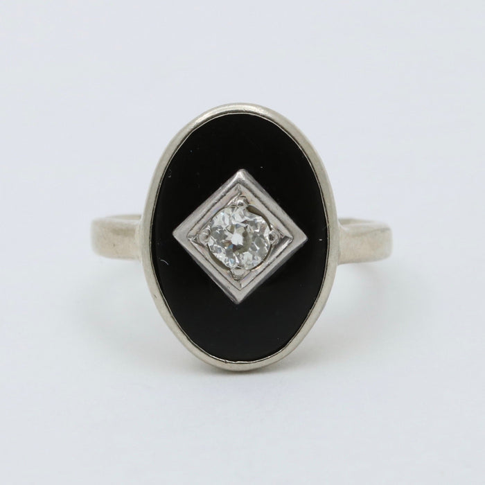 Art Deco Diamond and Onyx Ring