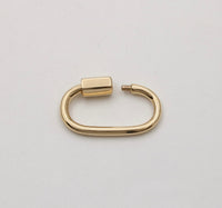 14K Gold Carabiner, Charm Holder, Chain Extender