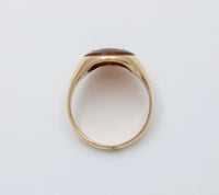 Antique Carved Carnelian Intaglio Ducks and 14K Gold Signet Ring