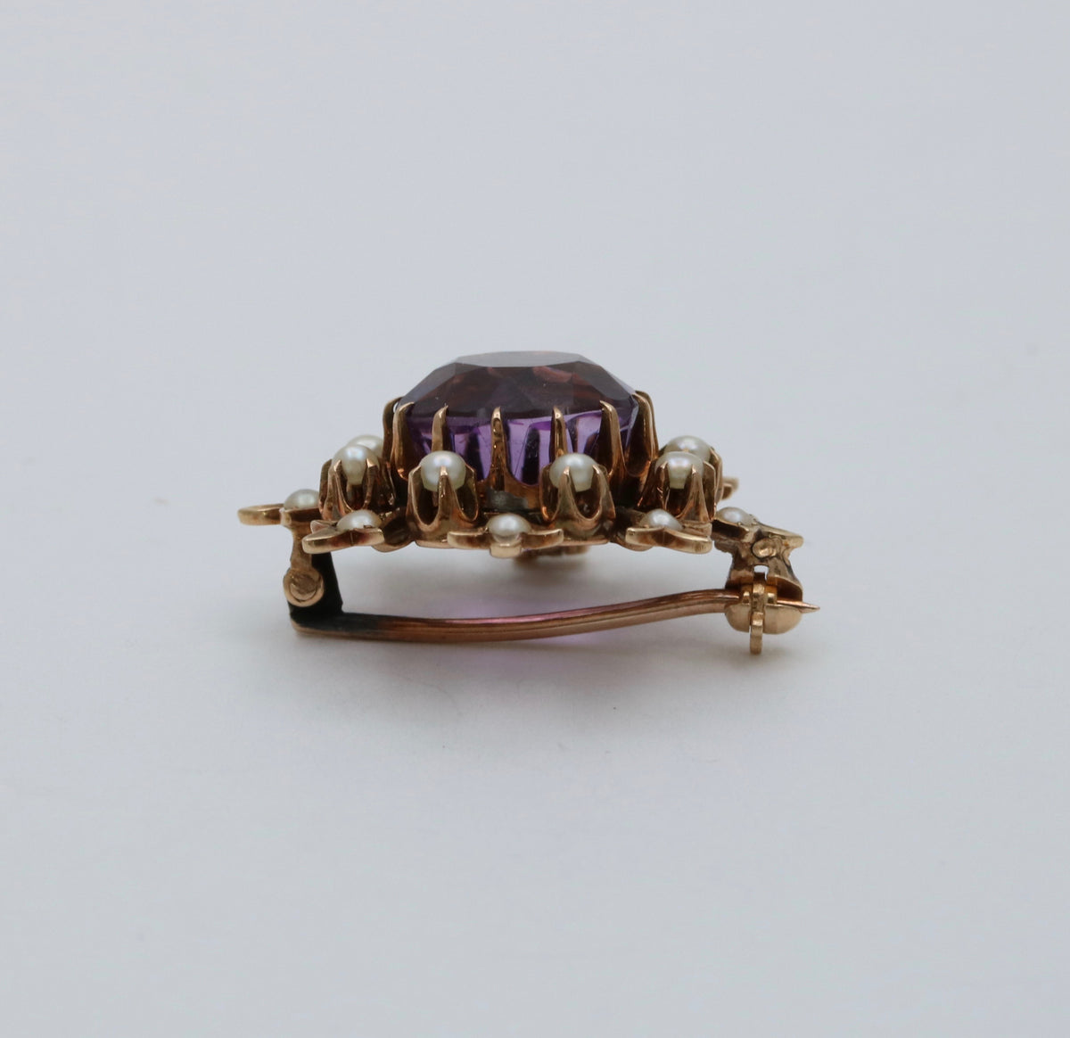 Victorian 14K Gold and Amethyst Snowflake Pendant, Pin