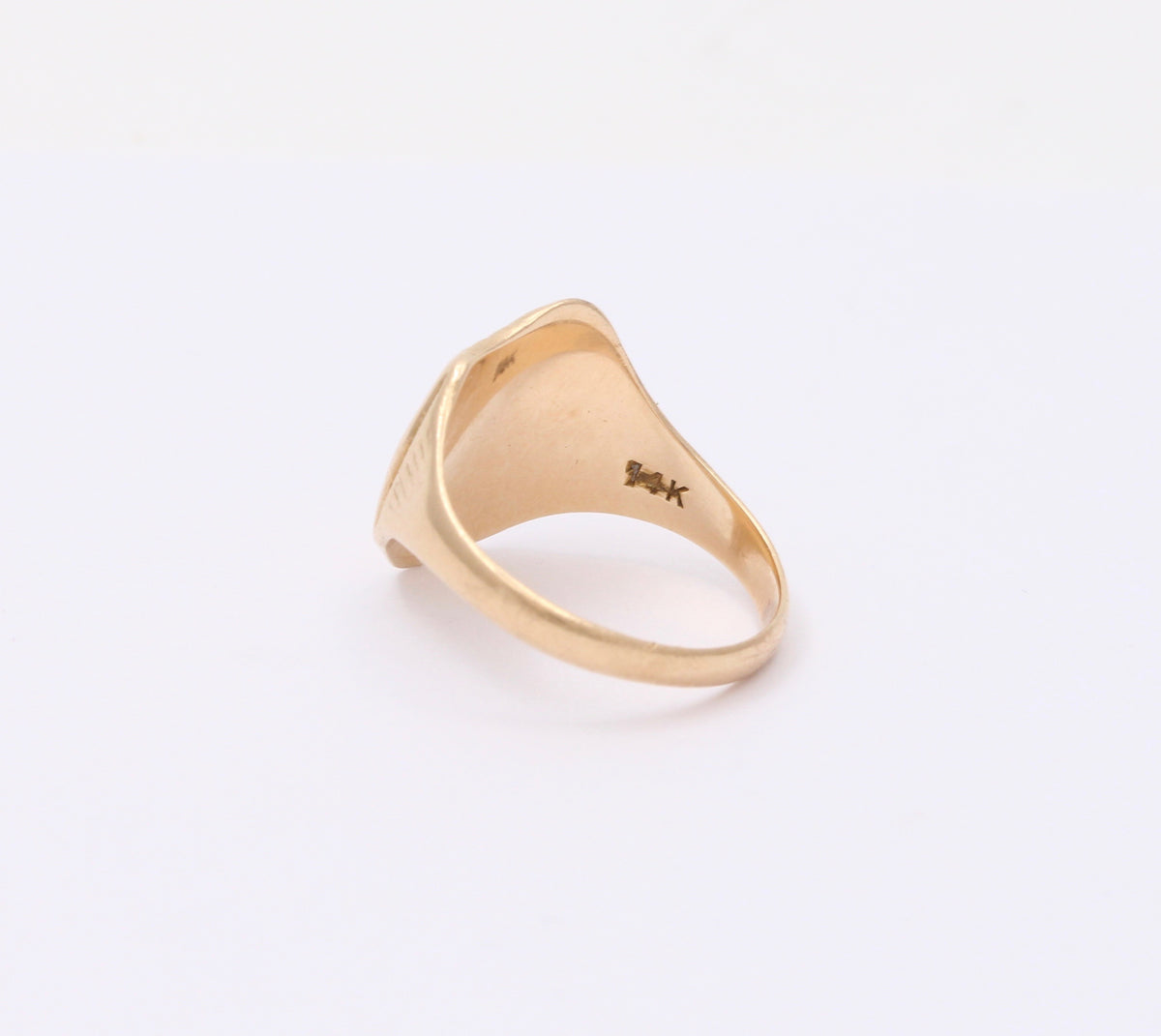 Art Deco 14K Gold “1922” Date Ring, Antique Shield Ring