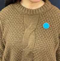 Victorian 14K Gold and Silver Pave Turquoise Dome Shaped Brooch, Antique Pin