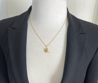 Victorian 14K Gold and Pearl Acorn and Oak Leaf Charm