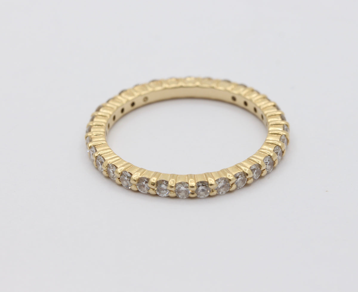 Diamond and 14K Gold Eternity Band, 1 Carat Wedding Ring