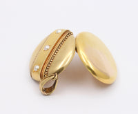 Large Victorian 18K Gold and Split Pearl Locket, Antique Pendant
