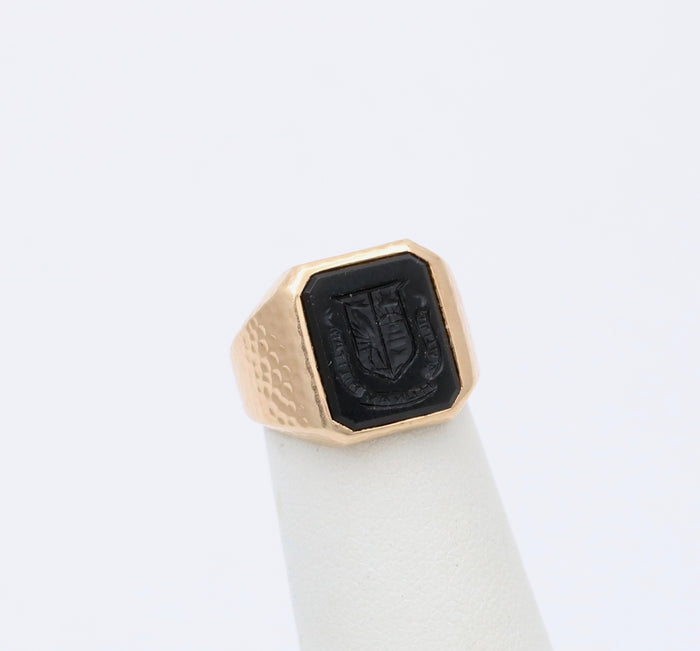 Art Deco Bailey, Banks and Biddle Onyx Intaglio Signet Ring