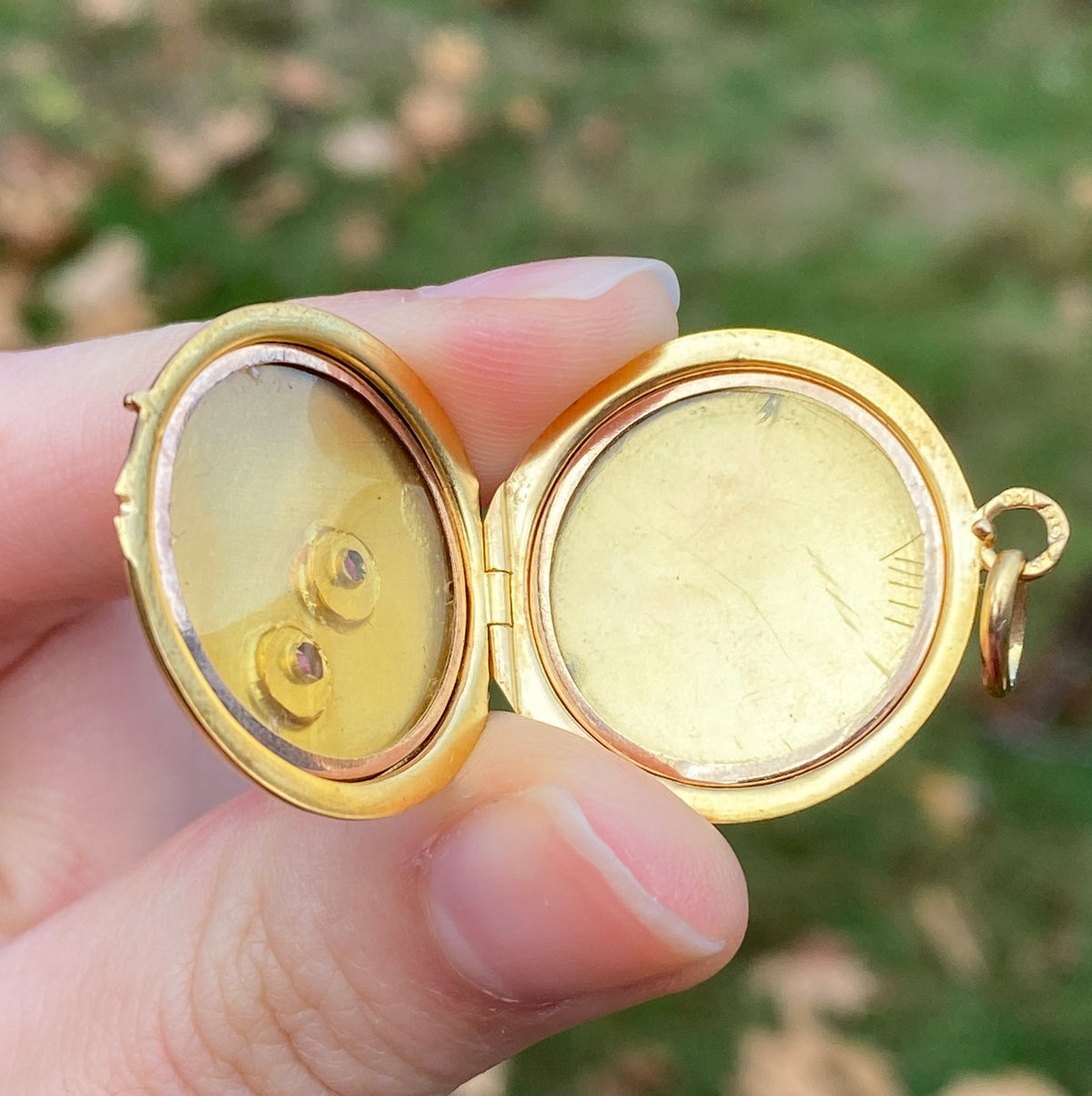 Victorian 8K Gold and Red Paste Locket
