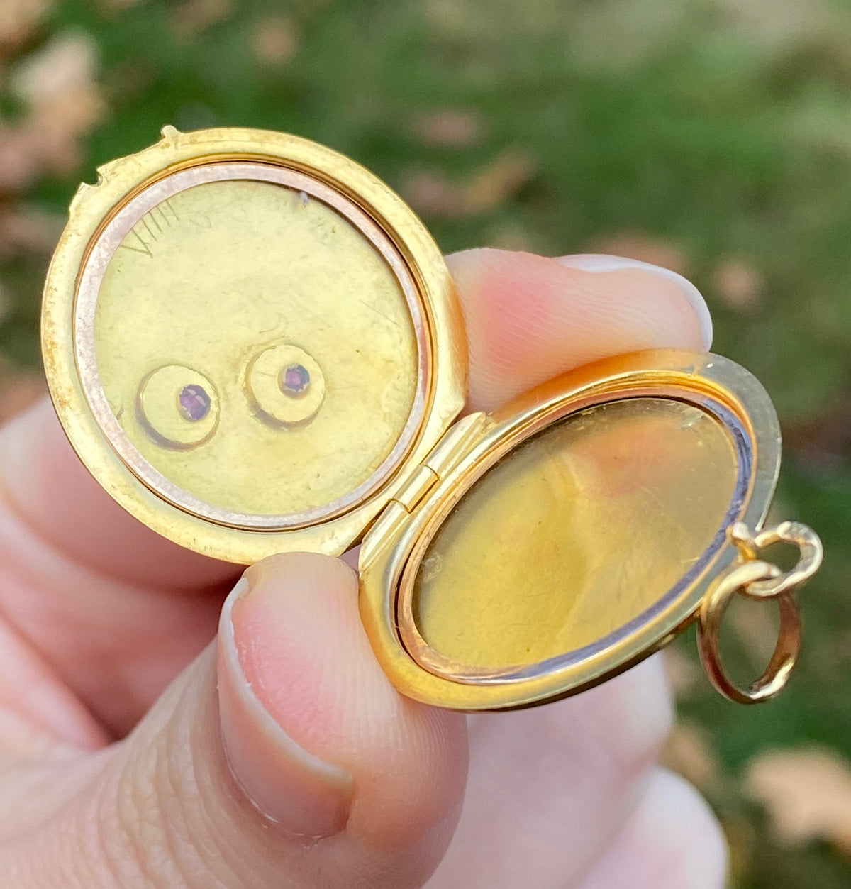 Victorian 8K Gold and Red Paste Locket