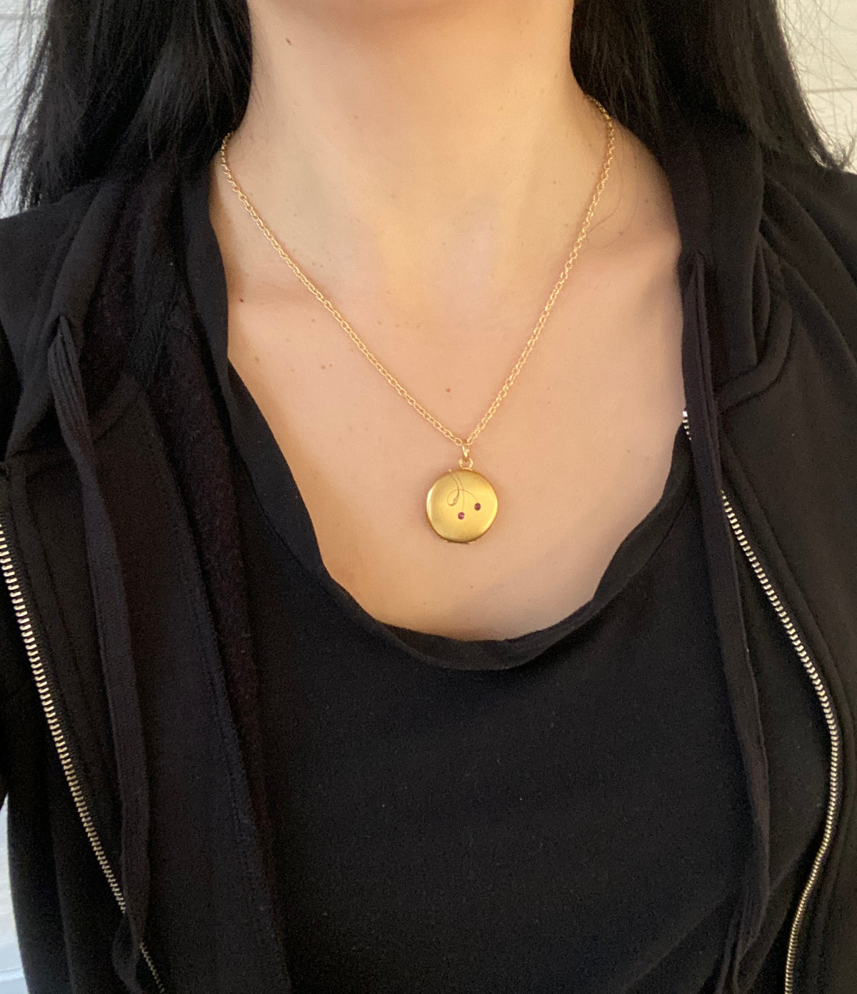 Victorian 8K Gold and Red Paste Locket