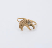Antique Diamond and 14K Gold Eagle Ring, Victorian Conversion