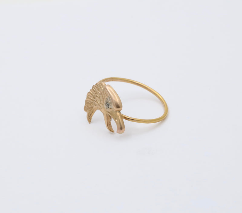 Antique Diamond and 14K Gold Eagle Ring, Victorian Conversion