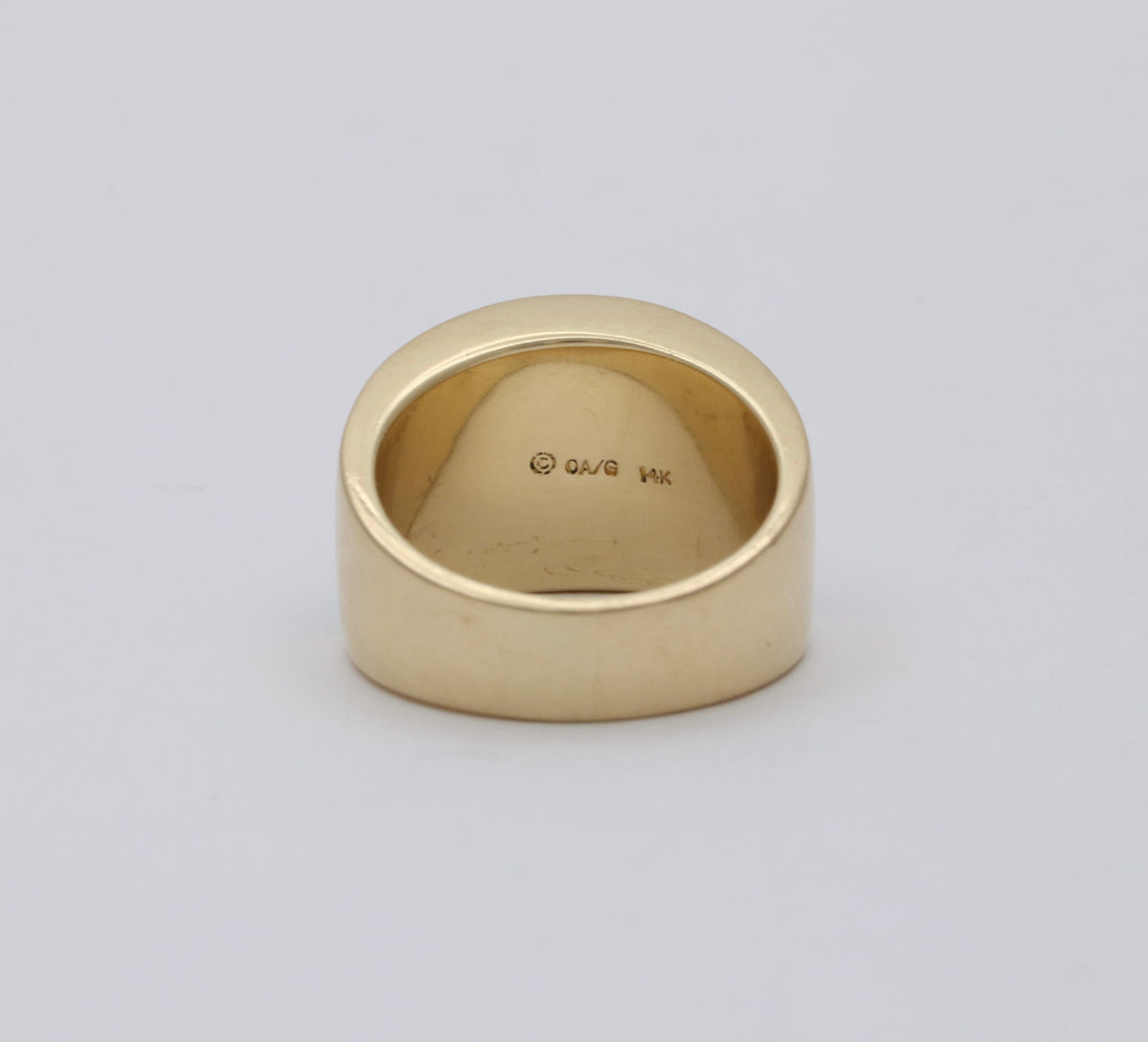 Asch Grossbardt 14K Gold, Inlaid Gemstone, and Diamond Geometric Ring