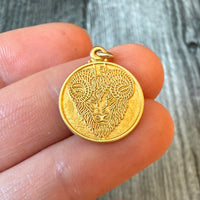 Ram’s Head Aries Zodiac Charm in 14K Gold