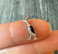Art Deco Onyx and Diamond Penguin Charm in Platinum (H)