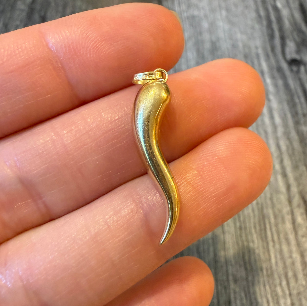Italian Horn Charm in 18K Gold (M)