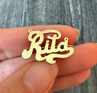 Nameplate “Rita” Pin in 14K Gold