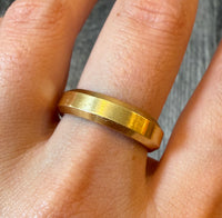 David Yurman 18K Gold Beveled Edge Band, Size 9 (I)