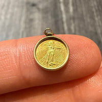 1908 Lady Liberty 22K Gold Coin Charm with 14K Gold Frame
