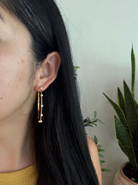 Large Mikimoto Pearl and 18K Gold Hoop Earrings (I)