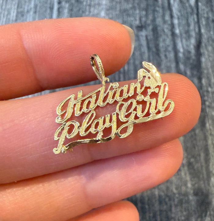 Vintage Italian PlayGirl Charm in 14K Gold