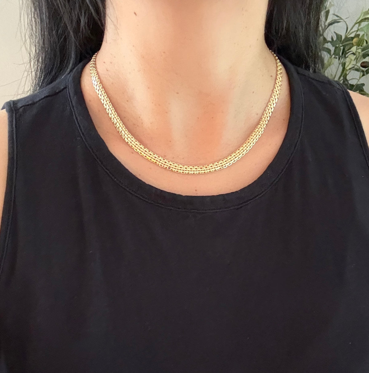 Vintage 14K Gold Bismarck Mesh Style Chain, 18” Long (A)