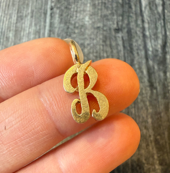 Dimensional 14K Gold Initial "B" Charm