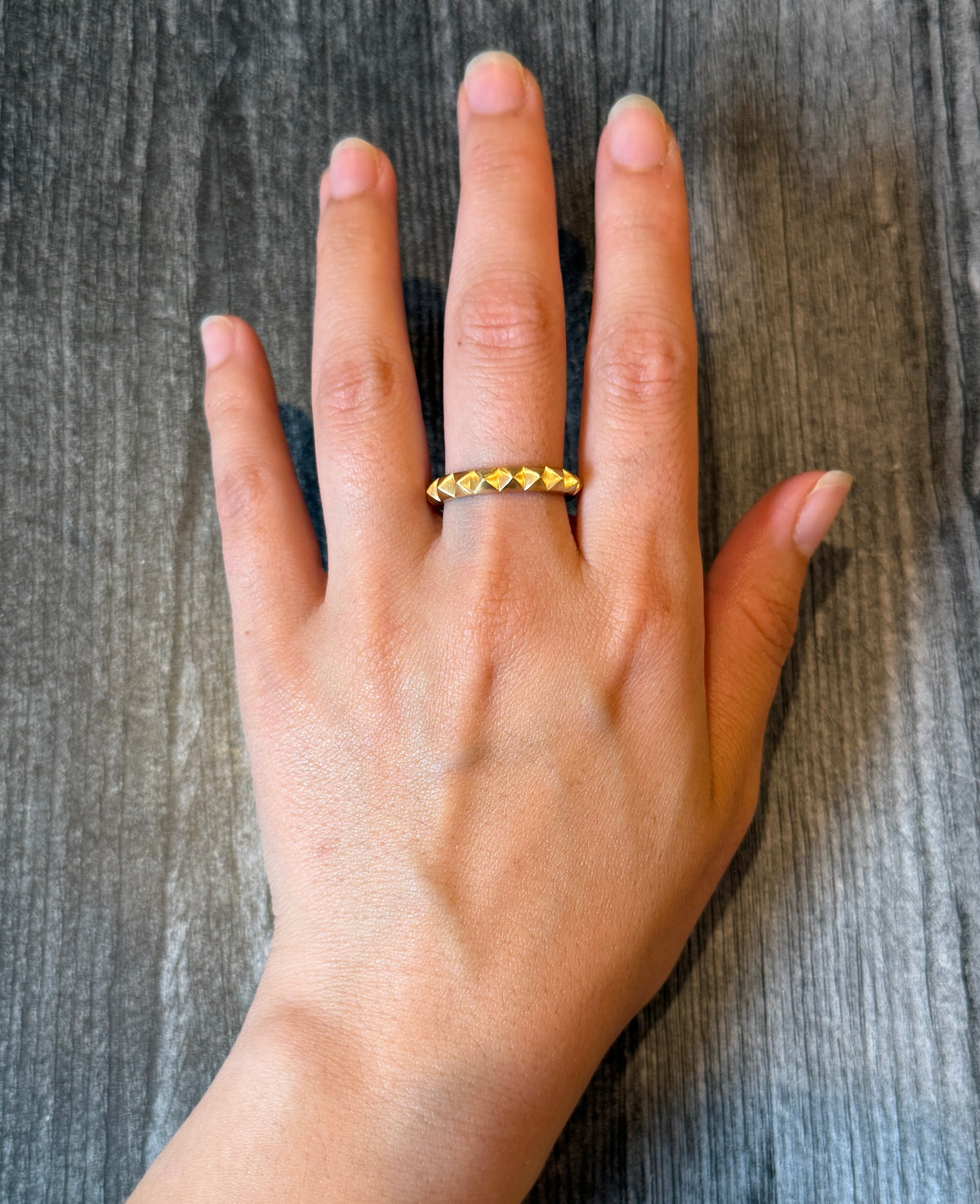 David Yurman Spiky Pyramid Band in 18K Gold, Ring Size 9.75 (I)