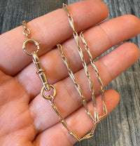 Art Deco 14K Rose Gold Hayseed Link Watch Chain, 12.75" Long (M)