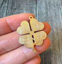 Vintage Four Leaf Clover Charm in 14K Gold