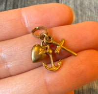 Faith, Hope, and Love Charm in 18K Rose Gold (M)