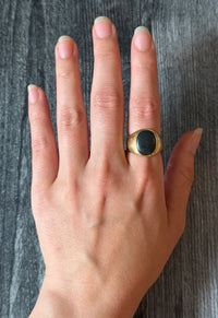 1940s Tiffany & Co Bloodstone Signet Ring in 18K Gold