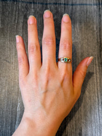 Russian Emerald and Diamond Ring in 14K Gold (I)