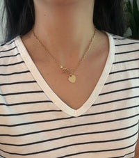Toggle Oval Link Chain with a Heart Tag Charm, 16.75” Long
