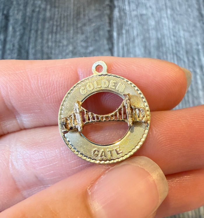 Golden Gate Bridge San Fransisco Charm in 14K Gold