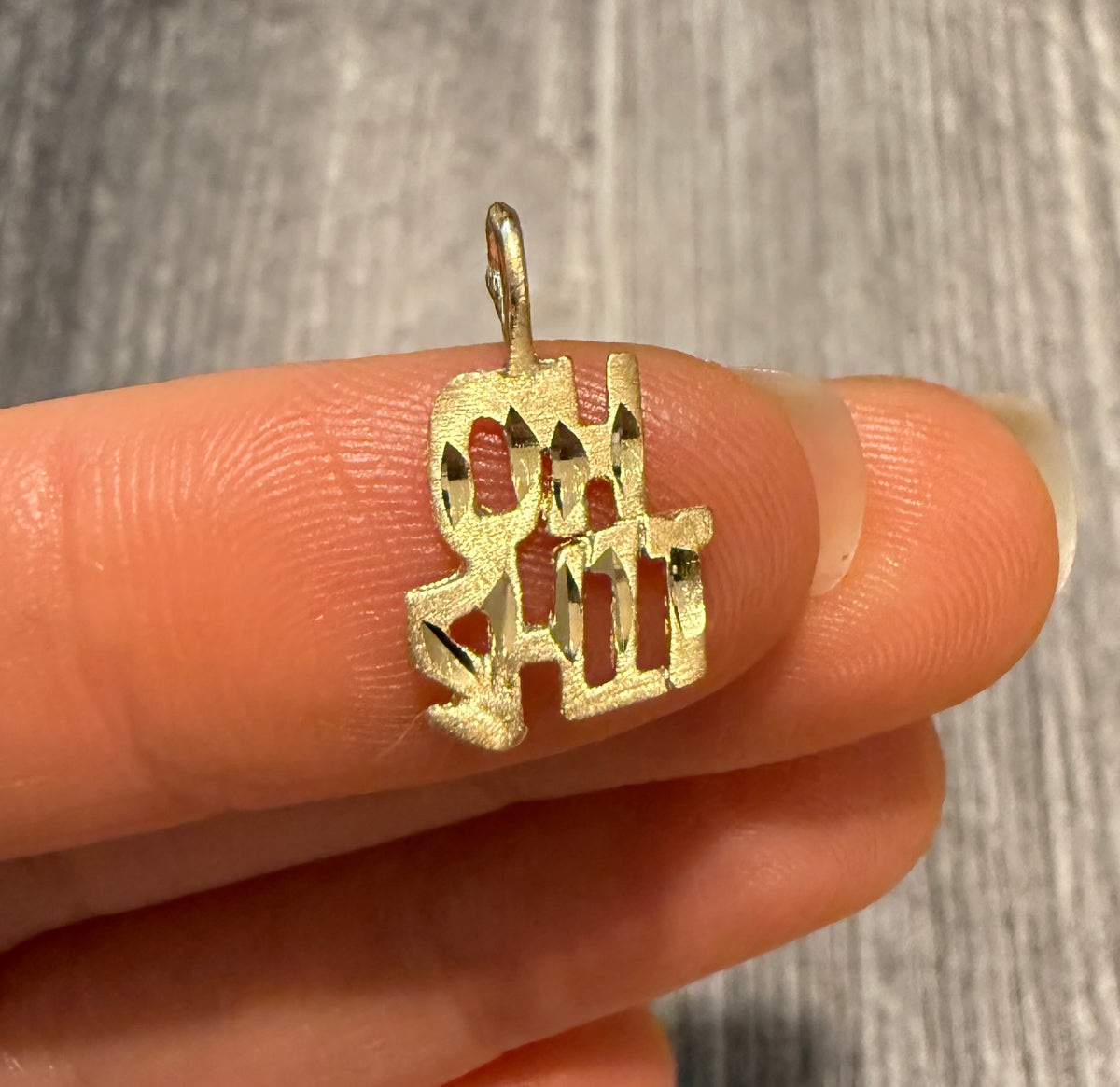 "OH SHIT" Charm in 14K Gold