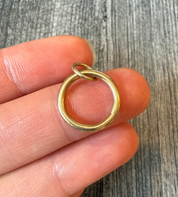 Large 14K Gold Circle Pendant or Jump Ring Chain Extender