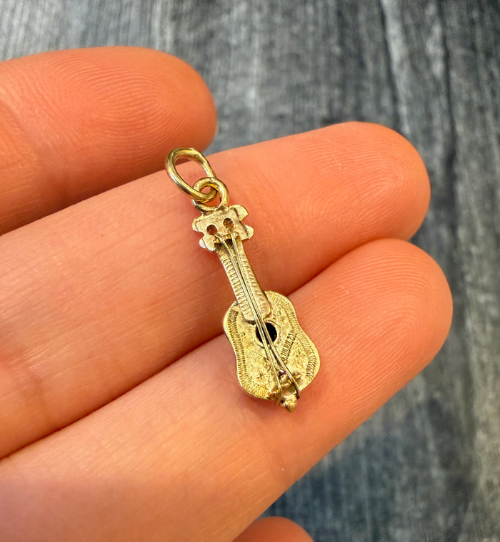 Mini Guitar Charm in 14K Gold