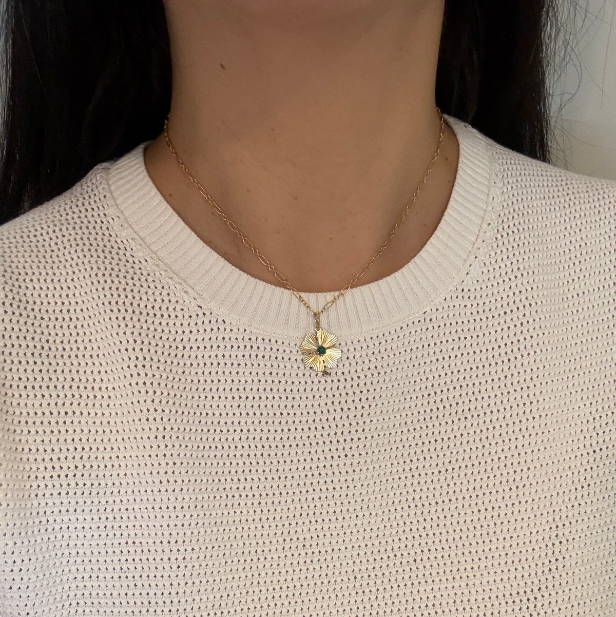 Paperclip Style 14K Gold Chain, 16" Long