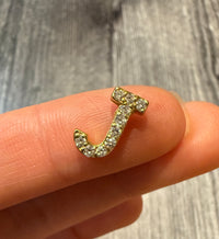 Diamond Initial "J" Charm in 14K Gold