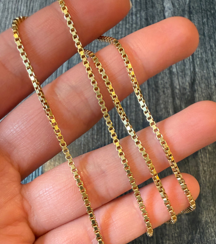 Everyday 18K Gold Box Chain, 19.75" Long