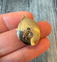 Vintage Rose Cut Diamond Spider Locket in 14K Gold