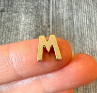 Block Letter Initial "M" Slide Charm in 14K Gold