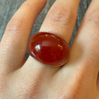 Domed Carnelian Ring in 14K Gold