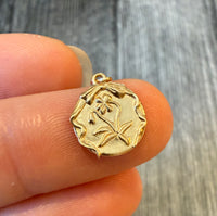 Mini Violet Flower “Love & Protection” Charm in 14K Gold